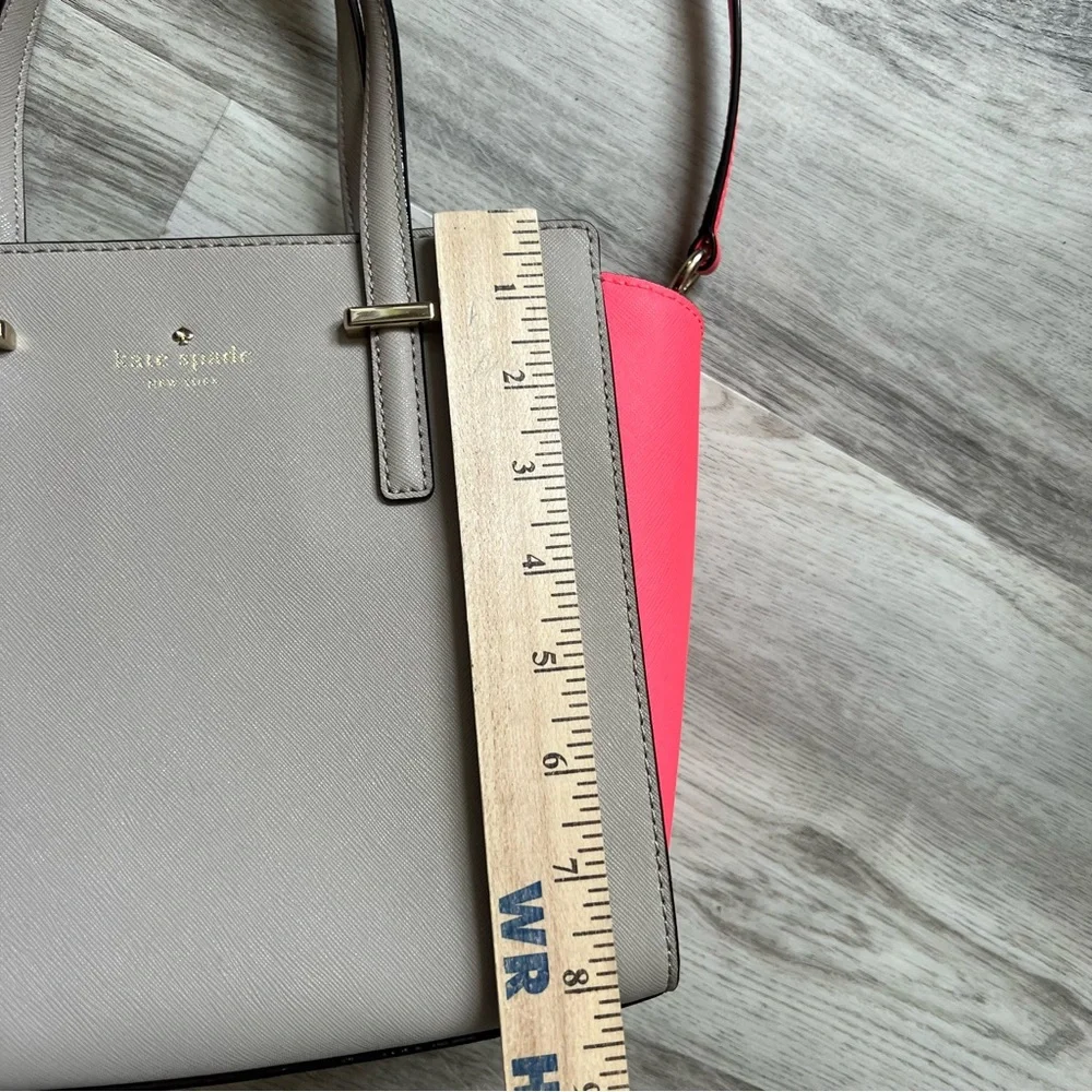Kate Spade New York Gray and Pink small Hayden bag